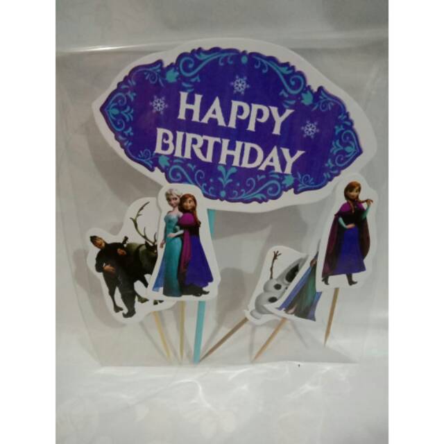 Satu set toper topper cake hiasan kue ulang tahun karakter frozen