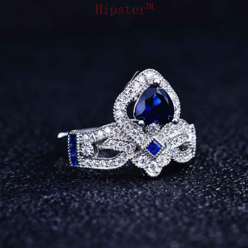 New Accessories Sapphire Crown Ring Opening