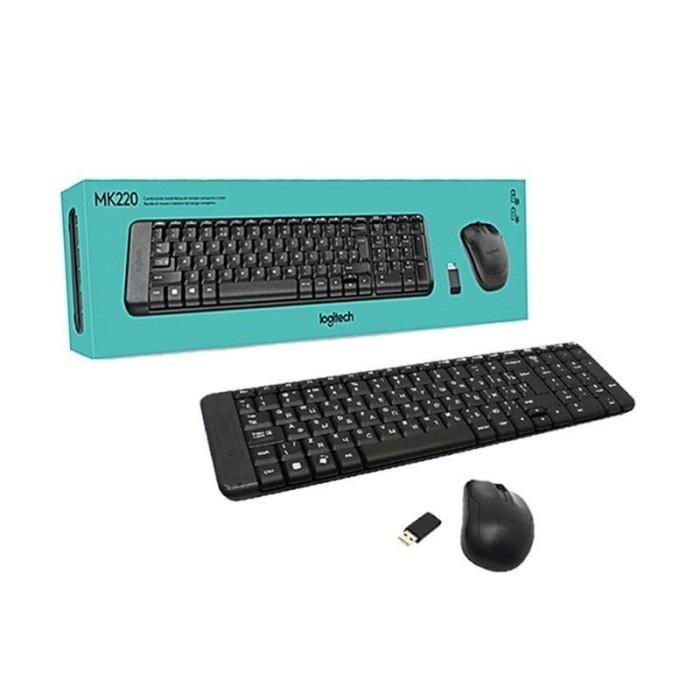 LOGITECH KEYBOARD MOUSE WIRELESS MK220 ORIGINAL MURAH