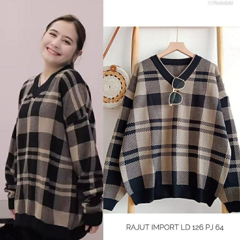 Fuji Rajut, ATASAN RAJUT WANITA SUPER CANTIK JUMBO FIT XXXL LD 110-130 BAHAN RAJUT IMPORT TERJUMBO TERMURAH KEKINIAN OOTD TERLARIS