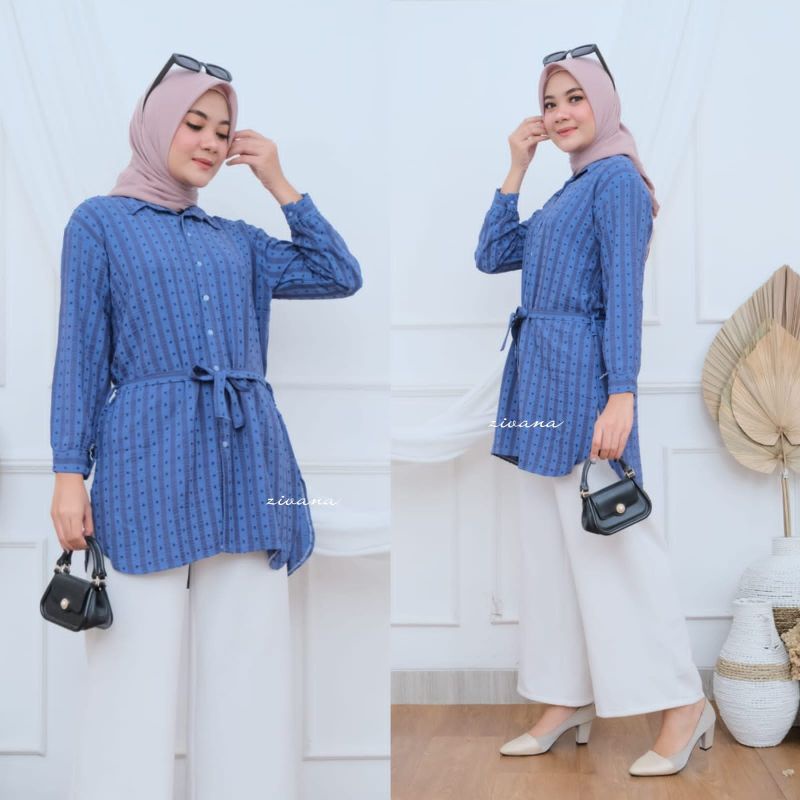 Tunik Airflow Motif Salur -VELLO TUNIK //JF604