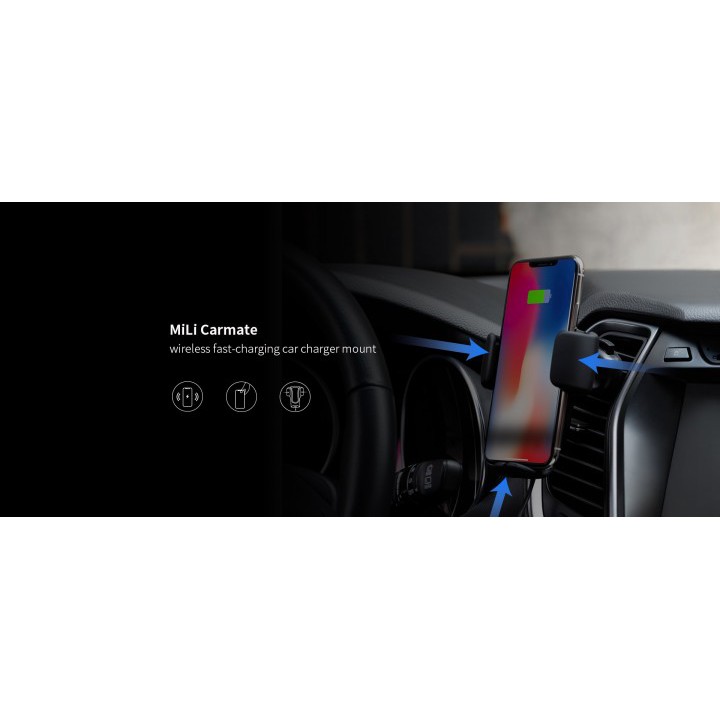 MiLi HG-C10 - CarMate Wireless Fast Charging Car Charger Mount