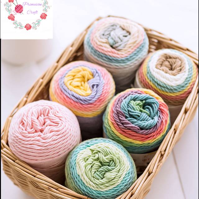 Benang rajut katun rainbow/ rainbow cake yarn RB5