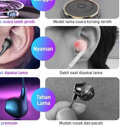 ☄ VEGER V203R Wired Earphone 3.5mm Microphone Clear Sound Bass Handsfree - Putih ♂