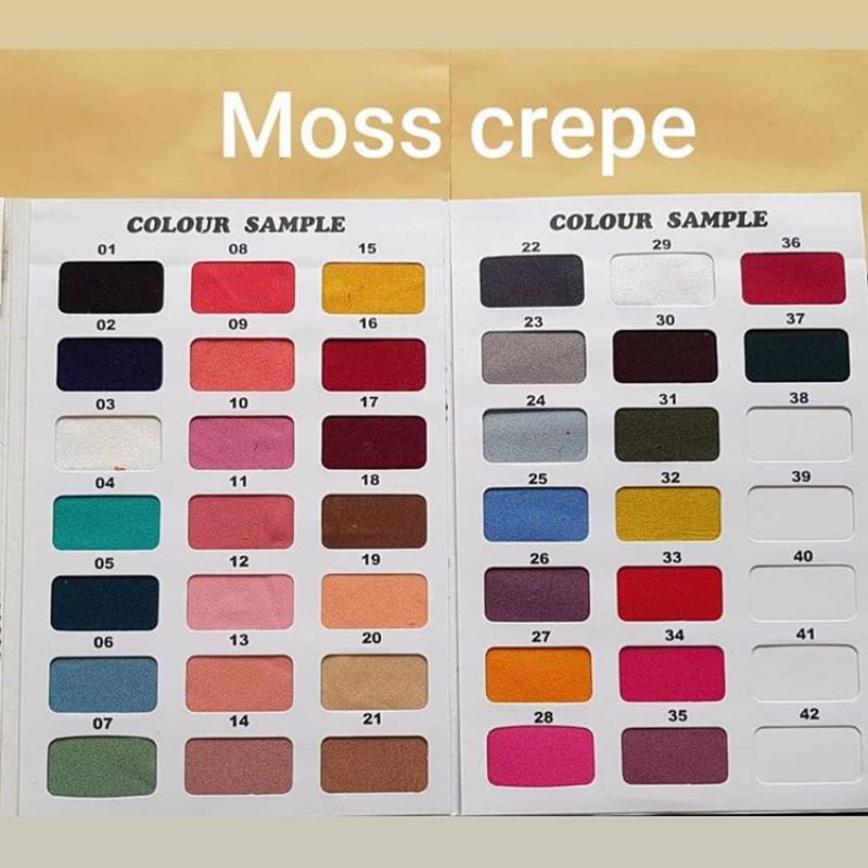 Kain Moscrepe Polos Premium Import Meteran Moscrape Mosscrepe