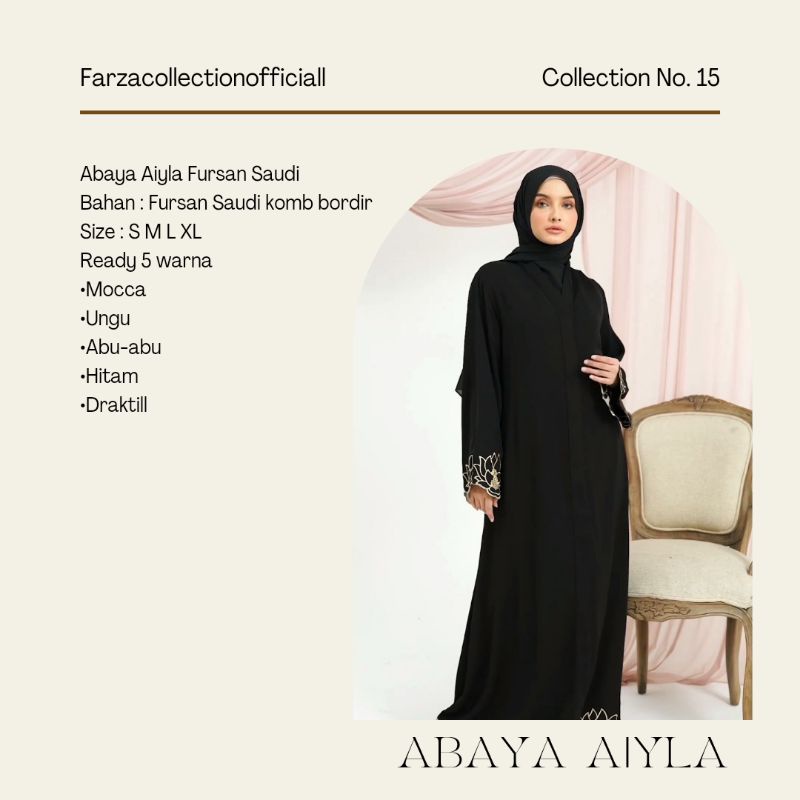 Gamis Abaya Fursan Saudi, Abaya Alaraa Fursan Saudi kombinasi Bordir by Farza Collection