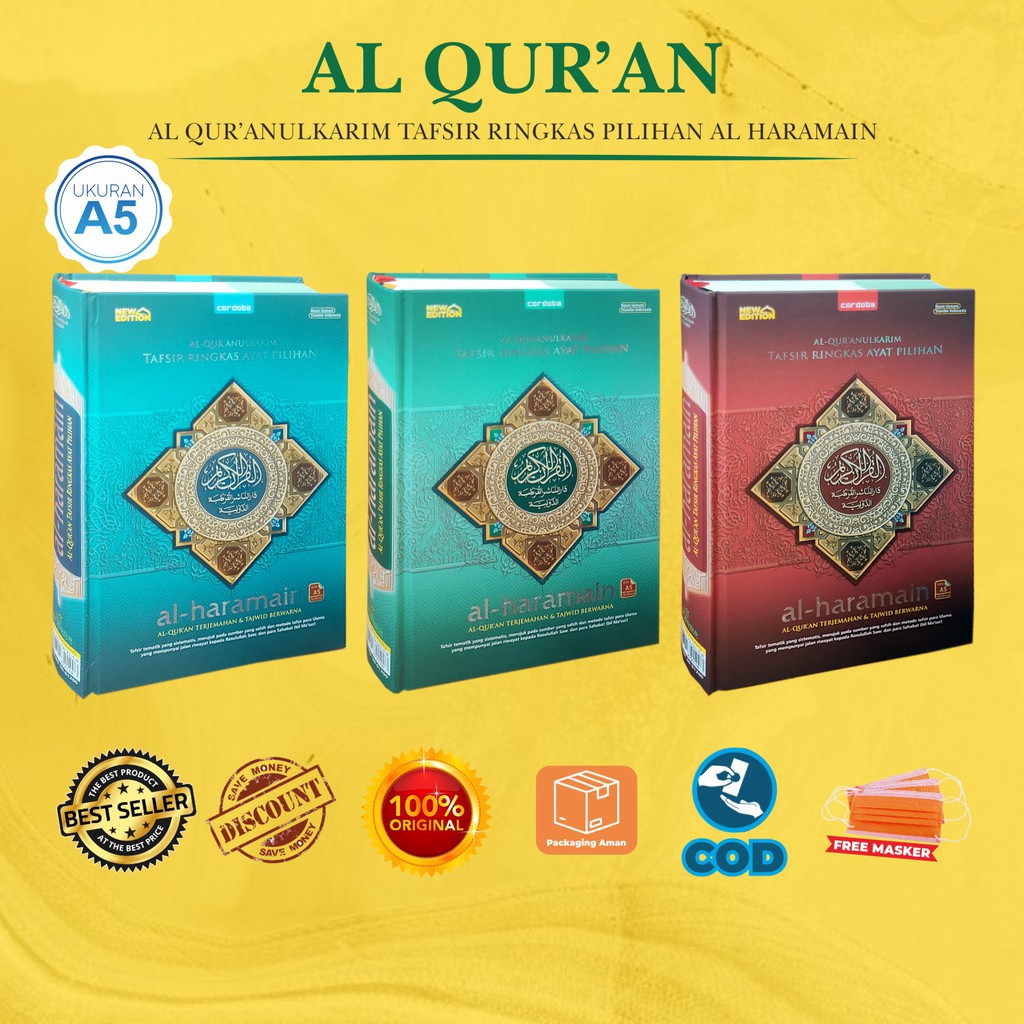 Alquran Kecil A5 Al Haramain Al quran Terjemah Hafalan Perkata Quran Tajwid Tafsir Ringkas