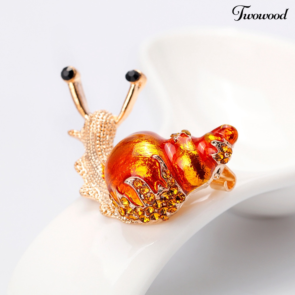 Twowood Brooch Cartoon Snail Shape Alloy Exquisite All Match Women Pin for Shirt