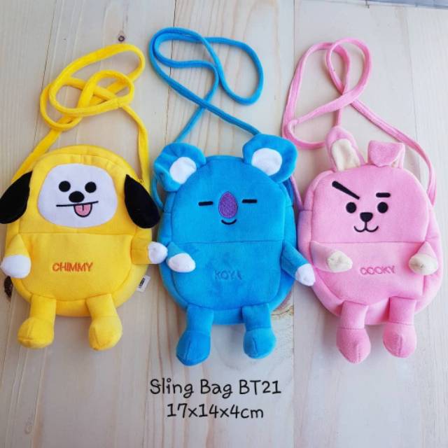 TAS SELEMPANG / SLING BAG BT2 BTS COOKY KOYA CHIMMY AND ANIMALS 17x14x4 CM