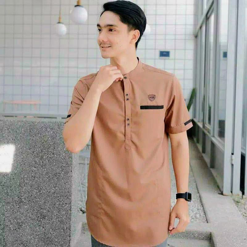 Baju Koko Kurta Dewasa Pria Lengan Pendek Best Seller Material Cotton Adem Serap Keringat ukuran M L XL terlaris Koko muslim / Pakaian Muslim Pria / baju Koko laki laki lengan pendek