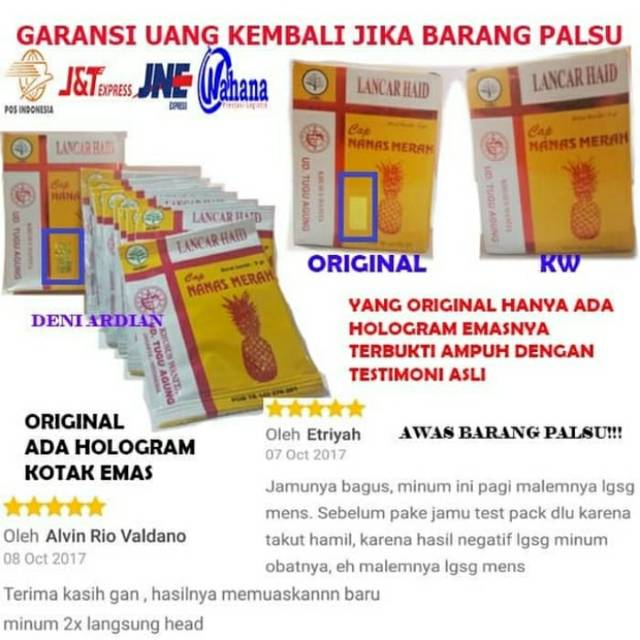 

JAMU LANCAR HAID TERLAMBAT BULAN ORIGINAL CAP NANAS MERAH