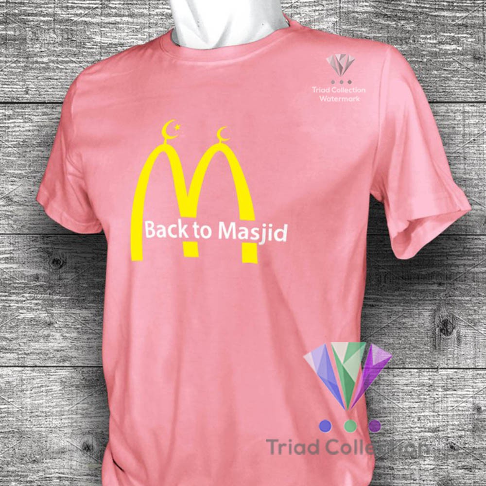 BACK TO MASJID | Kaos Dakwah Islami Cotton Combed 30s Premium Distro Baju Muslim Santri | 1478-7