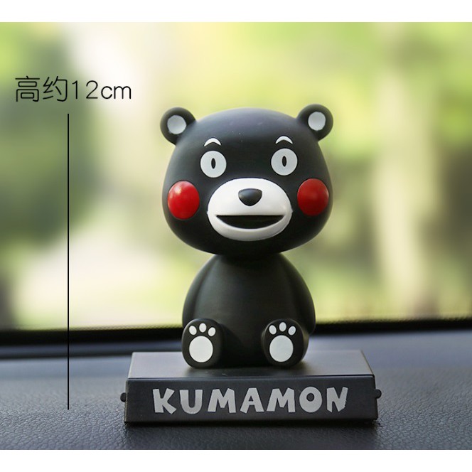 KUMAMON PER Boneka Figure Miniatur Pajangan Mobil Stand Goyang Kepala Shacking Head