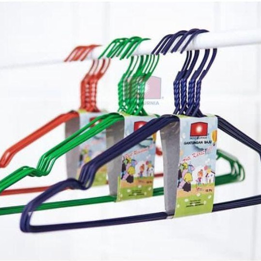 Hanger Kawat Warna / Gantungan Baju Isi 10