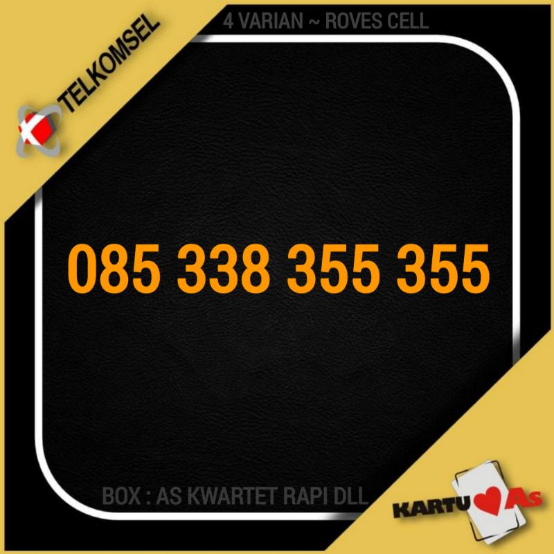 NOMOR CANTIK TELKOMSEL KARTU AS 4 VARIAN 0853 SAJA NYARIS TRIPLE ABC 085 338 355 355 085338355355 HOKI SAKTI MERDEKA *363*815# SAKTI 4GB 12RB UNLIMIT3D