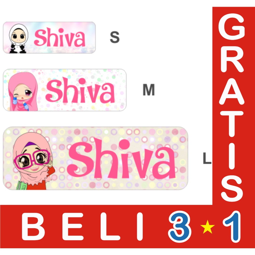 

STIKER LABEL NAMA WATERPROOF BASIC MUSLIMAH