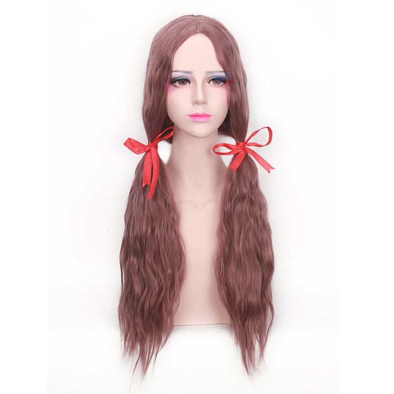 LOL-78 wig daily lolita rambut palsu jepang korea cosplay wavy blonde brown annabelle