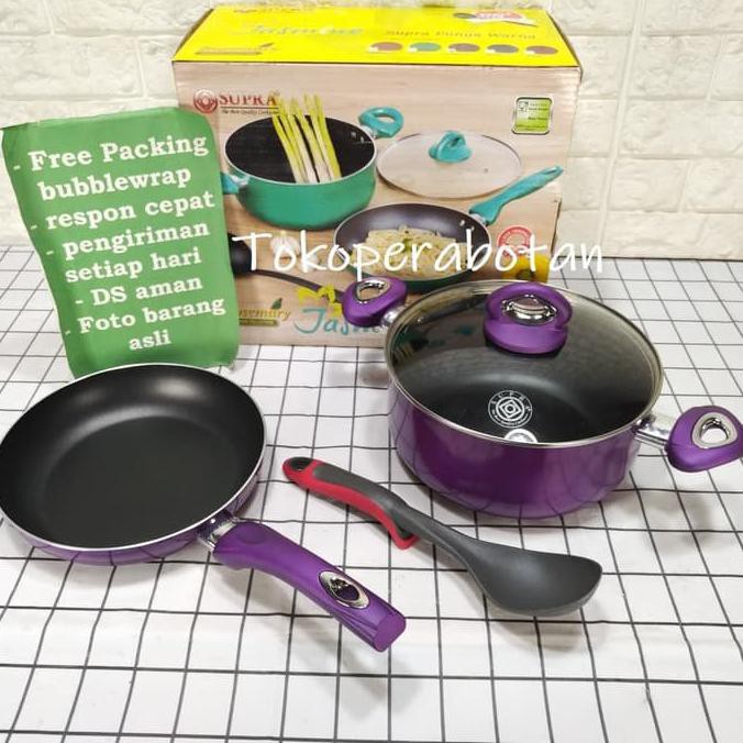 Panci Set Supra Jasmine (Warna) + 3Bh Bonus - Ungu - Terbaik 
