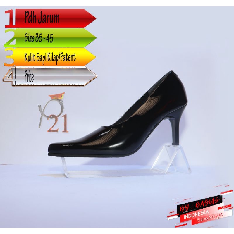 sepatu p21/ sepatu pdh hak jarum/pdh polwan sepatu dinas polwan