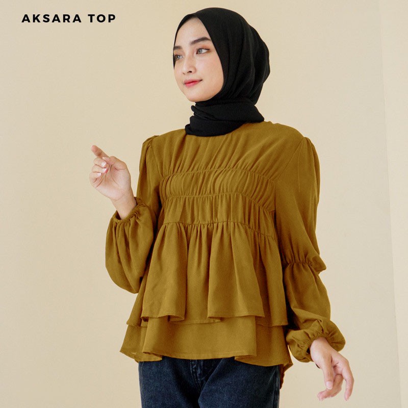 Askara Blouse - Atasan Wanita Remaja Atau Dewasa Style Korea Casual Formal Atau Blus Kerja casual kekinian