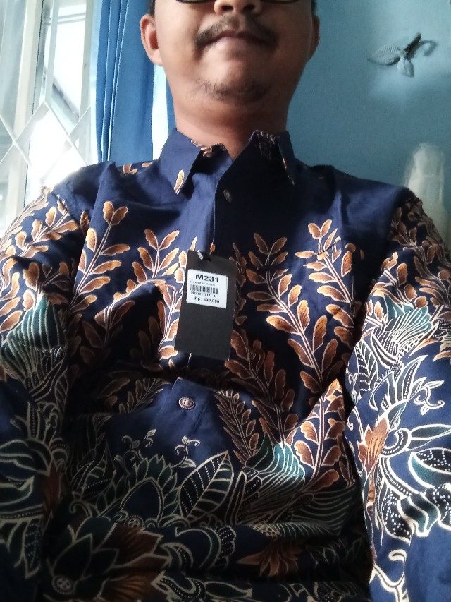 M231 Kemeja Pria Batik Panjang Navy 1721a