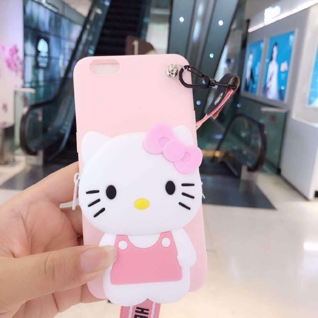 Dompet Koin Handphone Bahan Silikon Gambar Kartun Kelinci Totoro Lucu