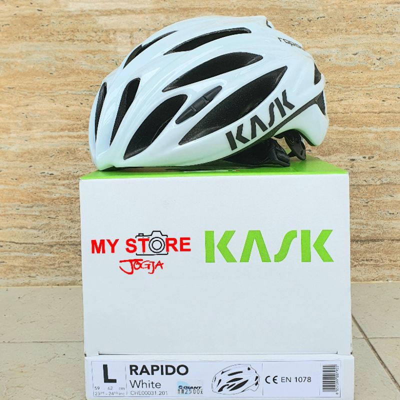 Helm KASK Rapido White Size L 59cm-62cm Helmet Road Bike 100% Original CHE00031.201 Bicycle Roadbike