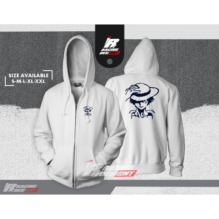 Jaket Hoodie Resleting One Piece Luffi Terbaru Kualitas Distro -IR Merc