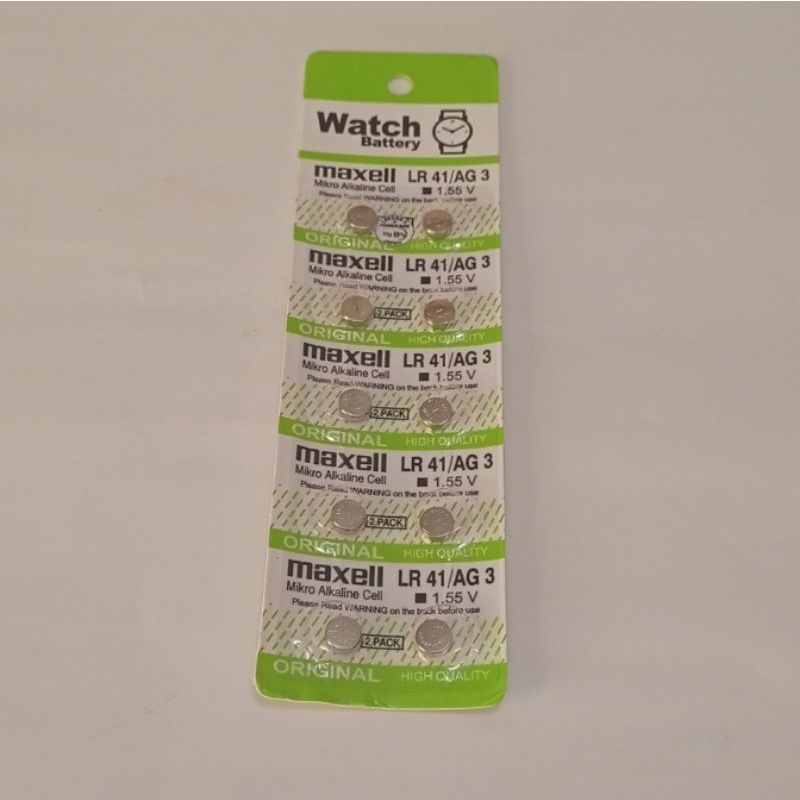 WATCH BATTERY / BATERAI/BATRE JAM TANGAN KANCING MAXELL TYPE LR 41/AG3