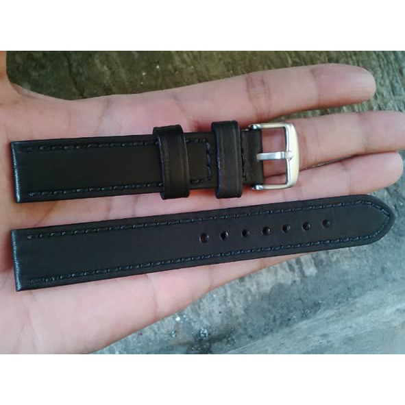 

Tali Kulit Asli KODE 13 Black Ukuran 18mm atau 20mm