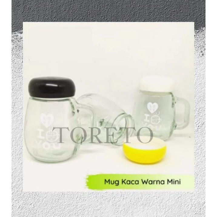 Gelas Kaca Portabel Mug I Love U 360ML Random Gelas Minum Kaca