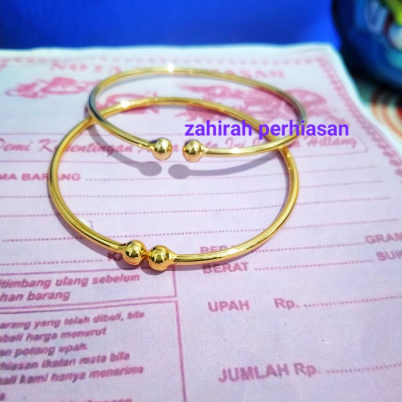 GELANG TANGAN WANITA DEWASA POLOS TERBUAT DARI COIN LOGAM LUAR ANTI LUNTUR