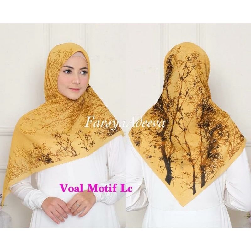PROMO HIJAB SEGI EMPAT WARNA KUNING KUNYIT HIJAB KERUDUNG TERBARU
