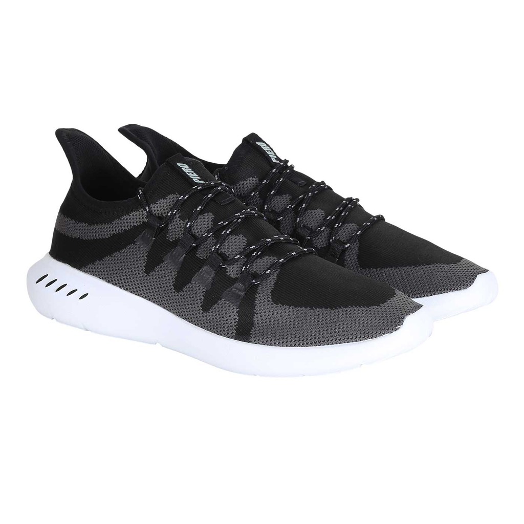 SEPATU SNEAKERS PIERO REWIND KNIT - BLACK/WHITE