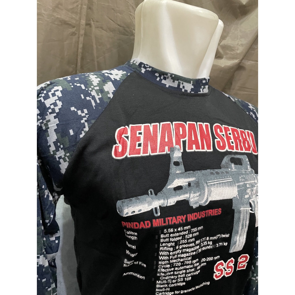 Kaos Raglan Panjang Loreng Serbu -- Kaos Raglan Loreng Navy Seals