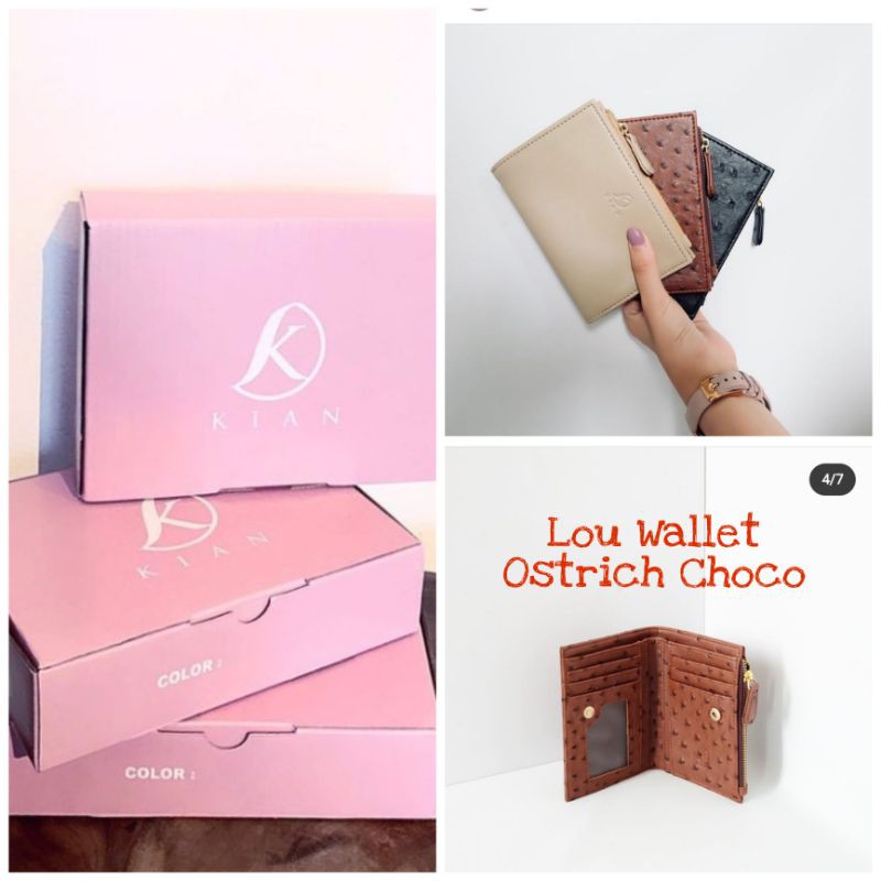 Lou Wallet Ostrich Choco