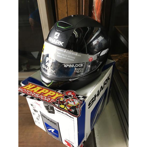 HELM SHARK SKWAL LED DUAL BLACK SIZE XL (BISA NYALA)