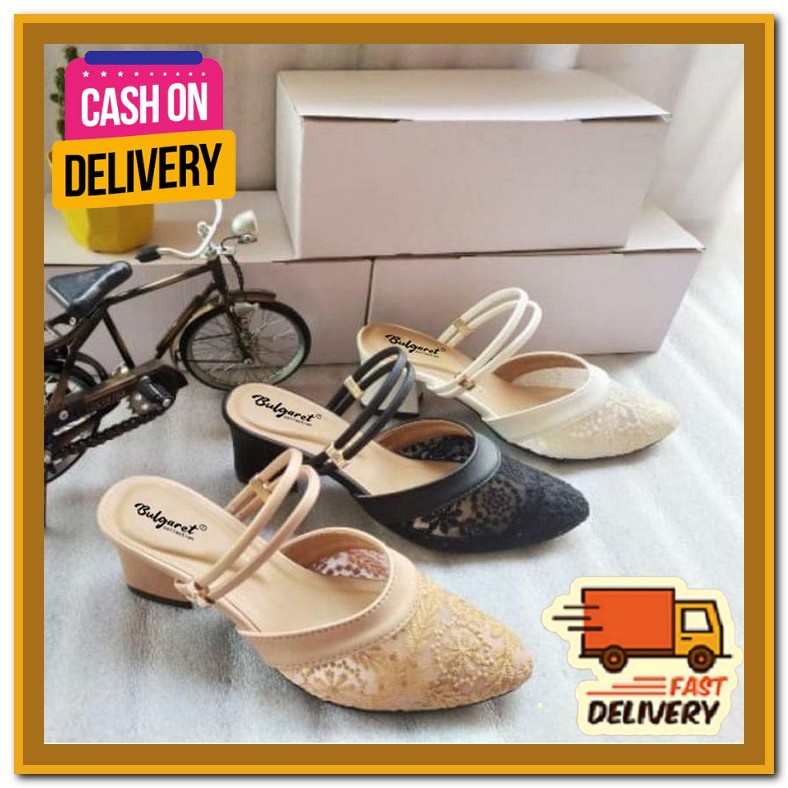 Sepatu Kerja Cantik Sendal Casual Heels Tali Selop Hak Tinggi Best Seller W6J0 Limited Edition Bisa 