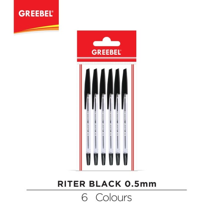 

TULIS-ALAT- GREEBEL BALLPEN RITER 0.5 BLACK (6PCS/SET) -ALAT-TULIS.