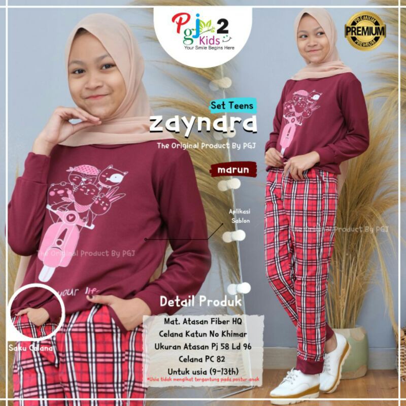 SETELAN REMAJA // ZAYNARA SET TEENS BY PGJ KIDS 2 // SETELAN BAHAN ATASAN FIBER HQ