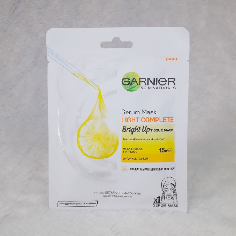 Garnier Serum Mask Bright Up Light Complete Sheet Mask / Masker Wajah Garnier / Facse Mask Garnier