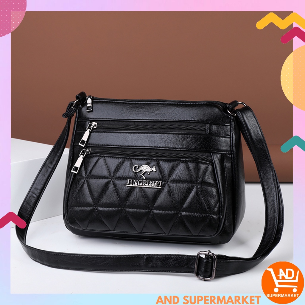 AND COD Tas Selempang Wanita Tas Cewek Korean Fashion Style Sling Bag Kulit PU Tas Slempang T207