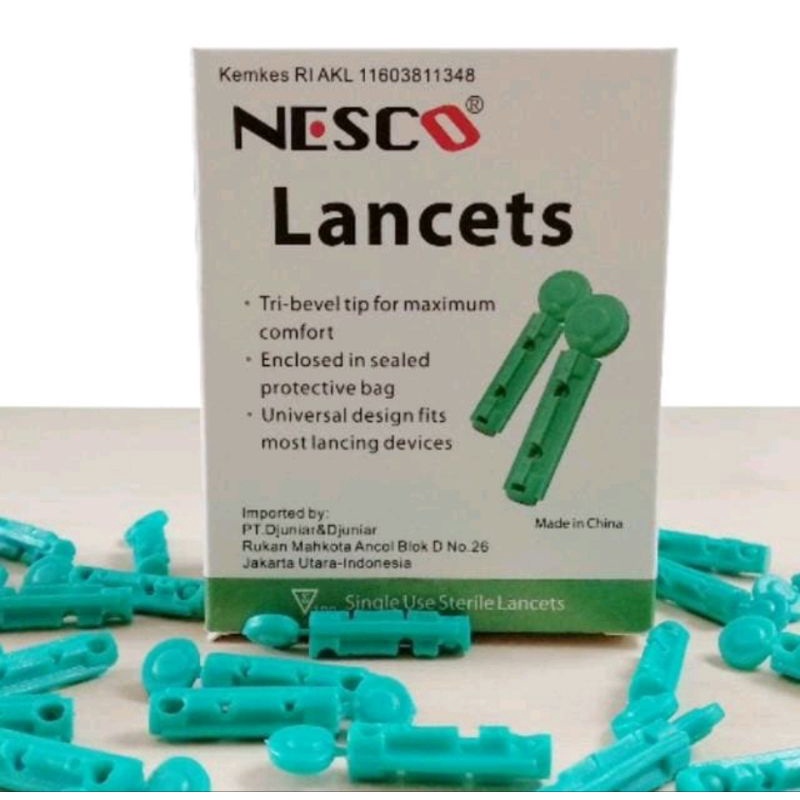 Blood Lancet Nesco isi 100 / Jarum Bekam / Jarum Cek gula darah,asam urat,kolesterol  DLL