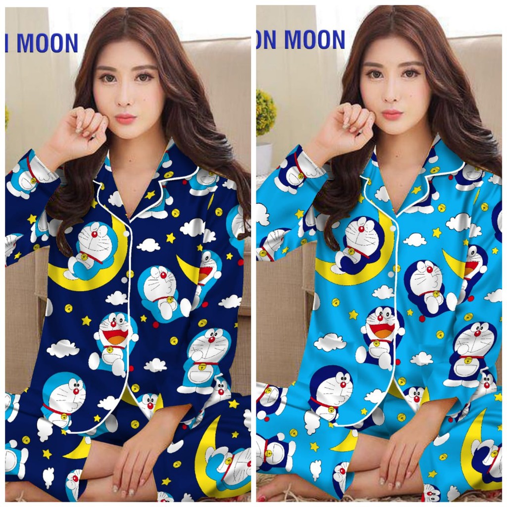 LFF - Piyama/Baju Tidur PP Motif Doraemon/Fit to XL