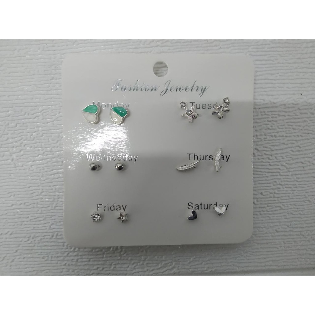 ❤️GTB❤️ A022 Anting Aksesoris Fashion Mutiara Earrings Wanita 6 Pasang Tusuk Simple GayaKorea import-4