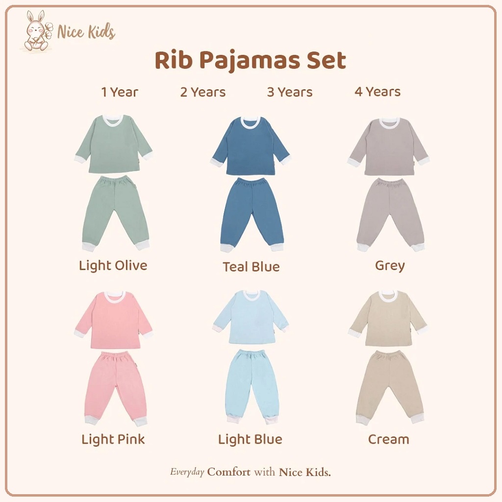 Nice Kids Rib Pajamas Set