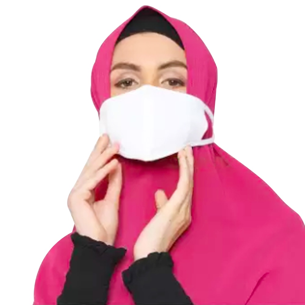 FM - Masker Hijab Kain Polos Tali Panjang