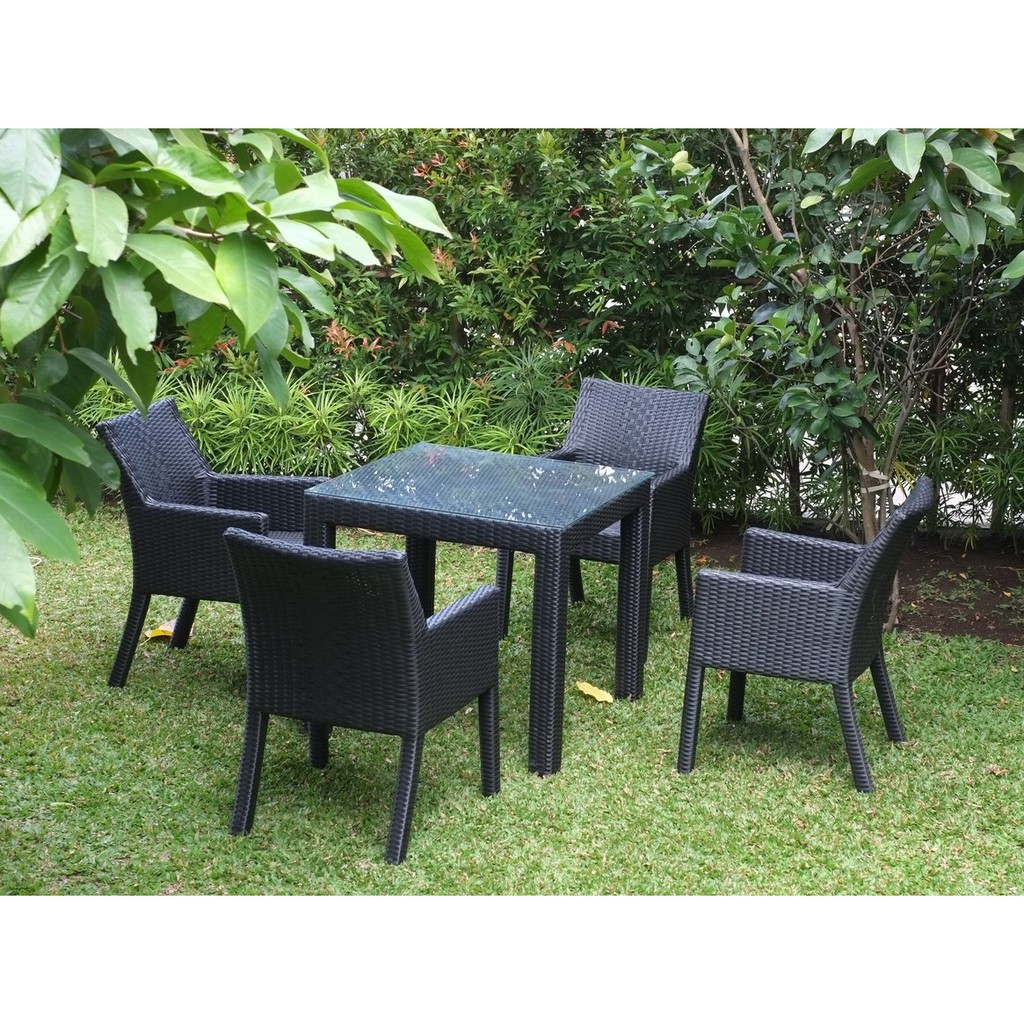 Kursi Makan / Set Kursi Makan & Meja Rotan Sintetis - Monte Dining Set-4 Chair+Table