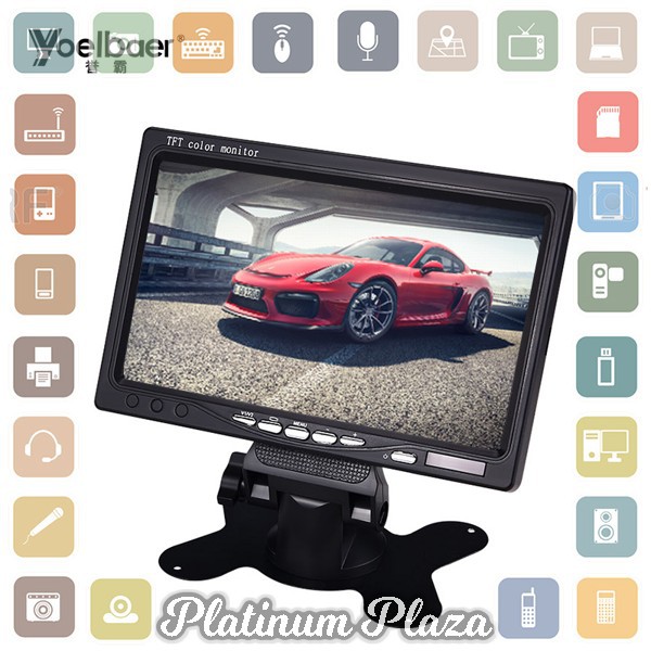 Yoelbaer Layar Monitor Mobil TFT LCD 7 Inch - C-T703 - Black`I8EJIG-