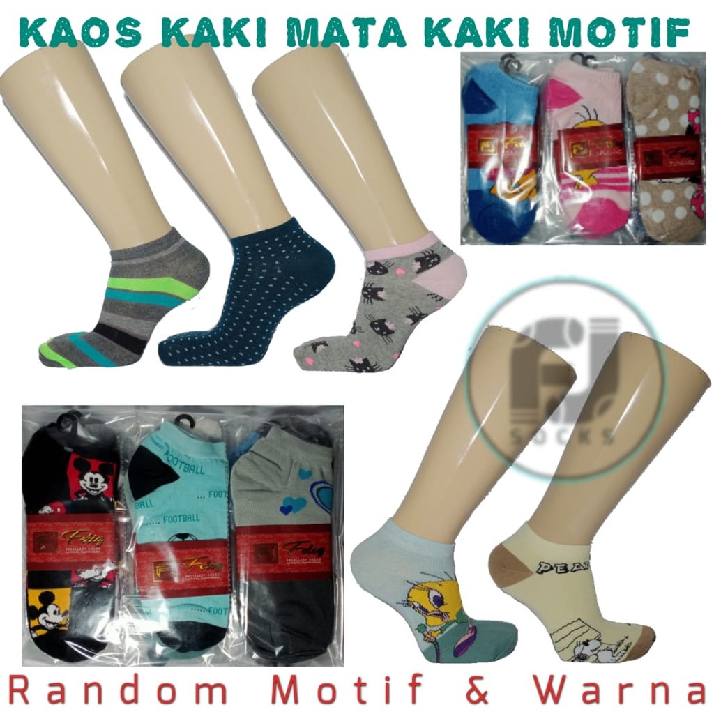 MATA KAKI PENDEK MATA KAKI MOTIF PRIA WANITA/ KAOS KAKI ANKLE CUTE MOTIF